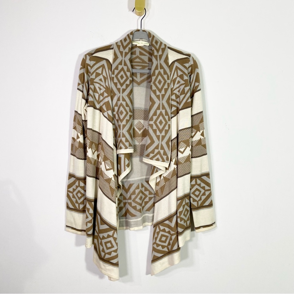 Staring at Stars Urban Outfitters Geometric Print Waterfall Cardigan Sweater